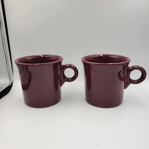 Fiesta Ware Ring Handle Claret Tom and Jerry Cups Homer Laughlin - set of 2